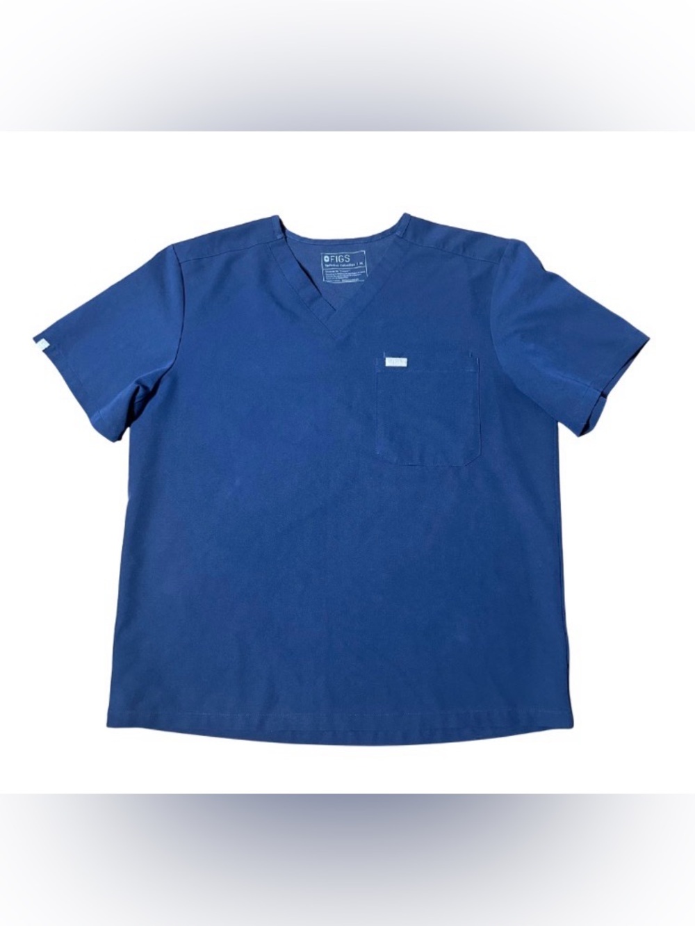 FIGS Technical Collection Men's Leon One-Pocket V-Neck Scrub Top Navy Blue XL
